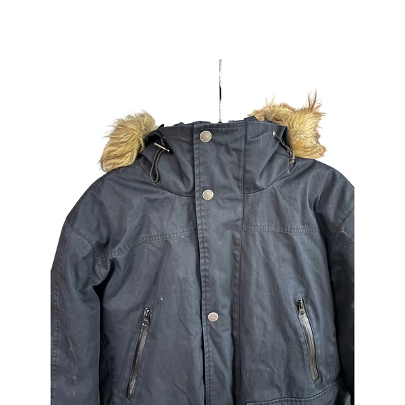 Helstons Black Heavyweight Parka Motorcycle Jacket with Faux Fur Trim Hood - Picture 3 of 13